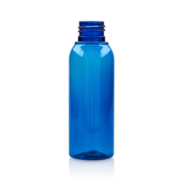 100 ml fles Basic Round PET blauw 24.410