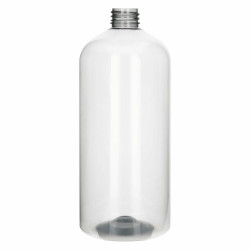 1000 ml fles Basic Round 100%  gerecycled PET transparant 28.410